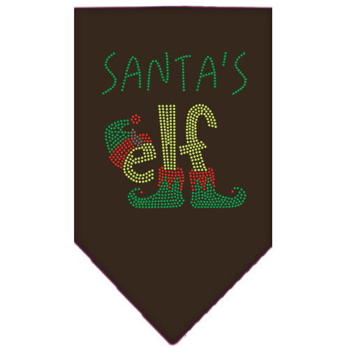 Santa's Elf Rhinestone Bandana Brown Large